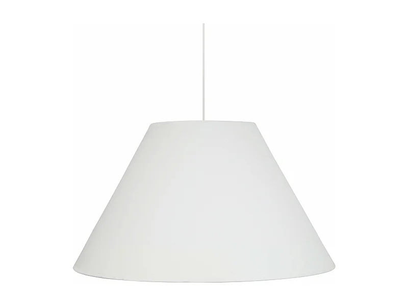 Suspension conique tissu blanc 85 cm.