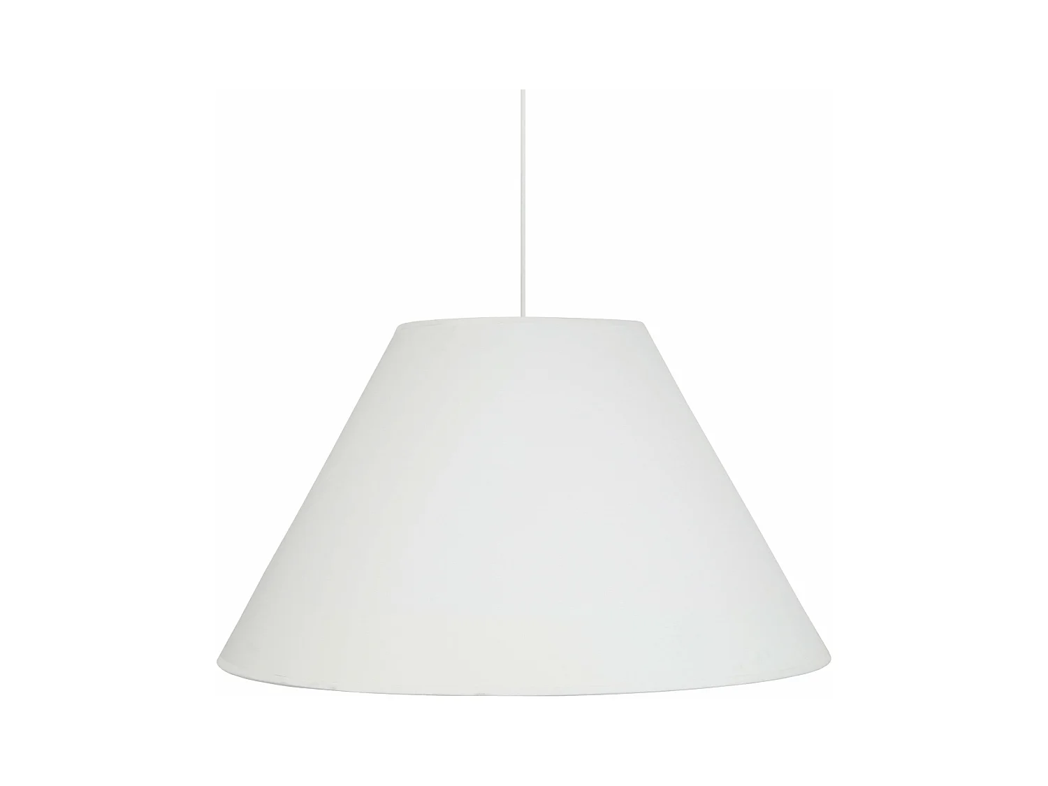 Suspension conique tissu blanc 85 cm.