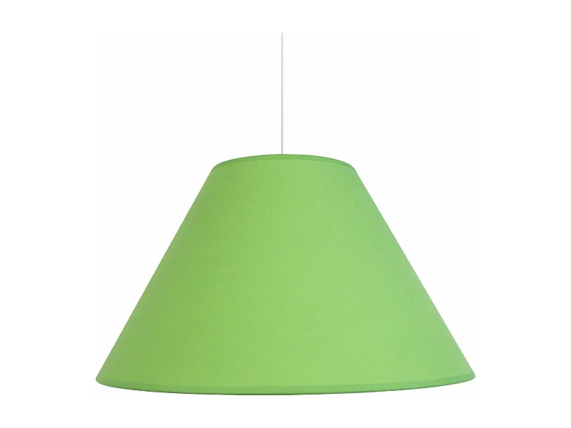 Suspension conique tissu vert 85 cm.