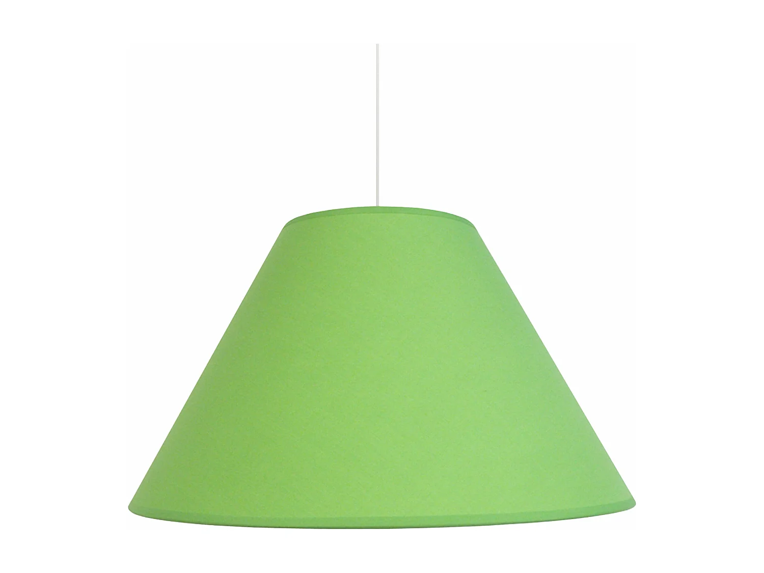 Suspension conique tissu vert 85 cm.