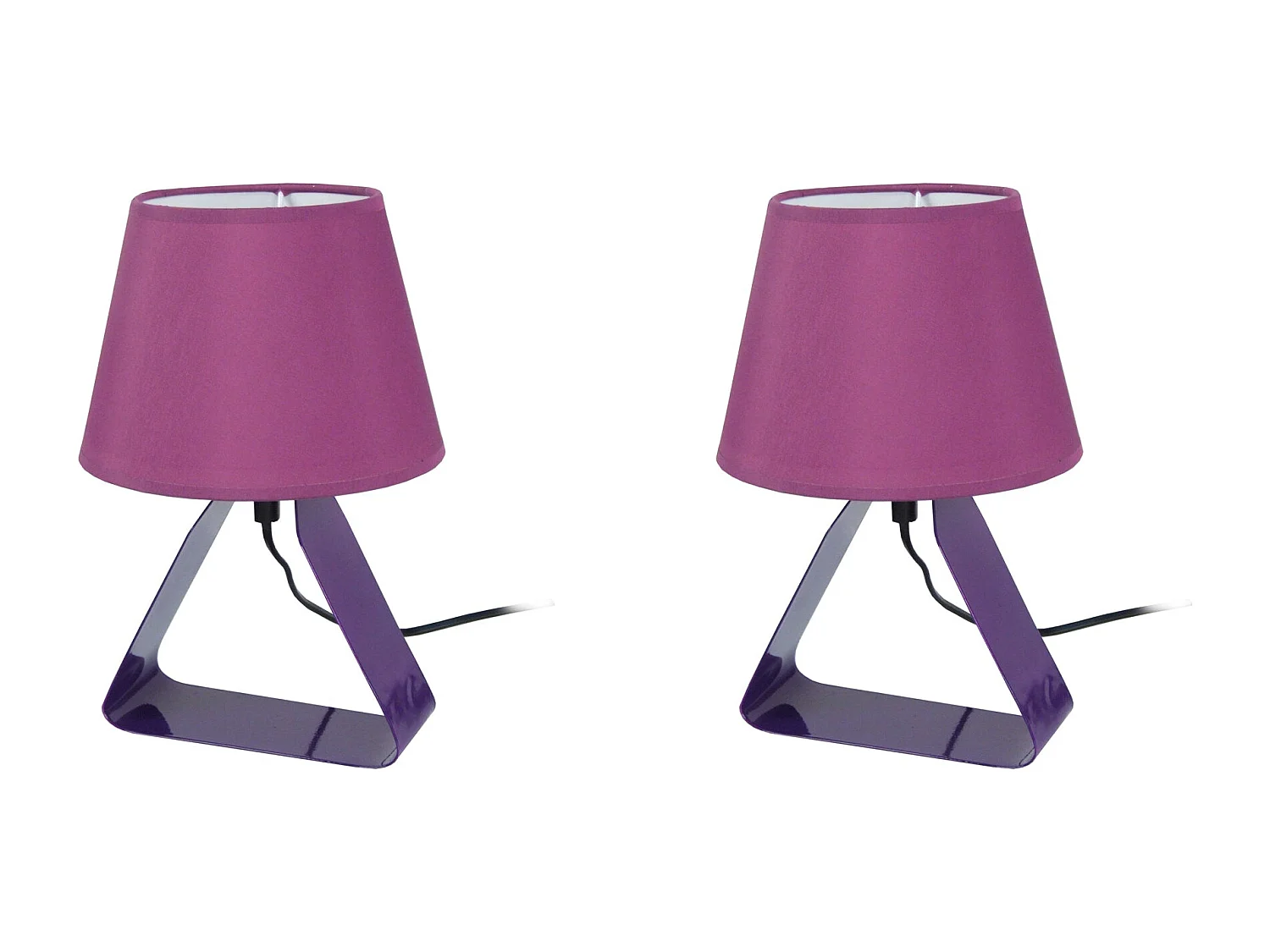Lampe de Chevet TOSEL ,métal,Violet ,H29xD18xP 18cm