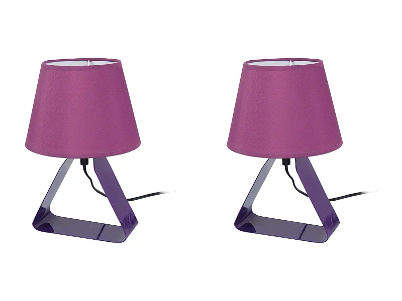 Lampe de Chevet TOSEL ,métal,Violet ,H29xD18xP 18cm