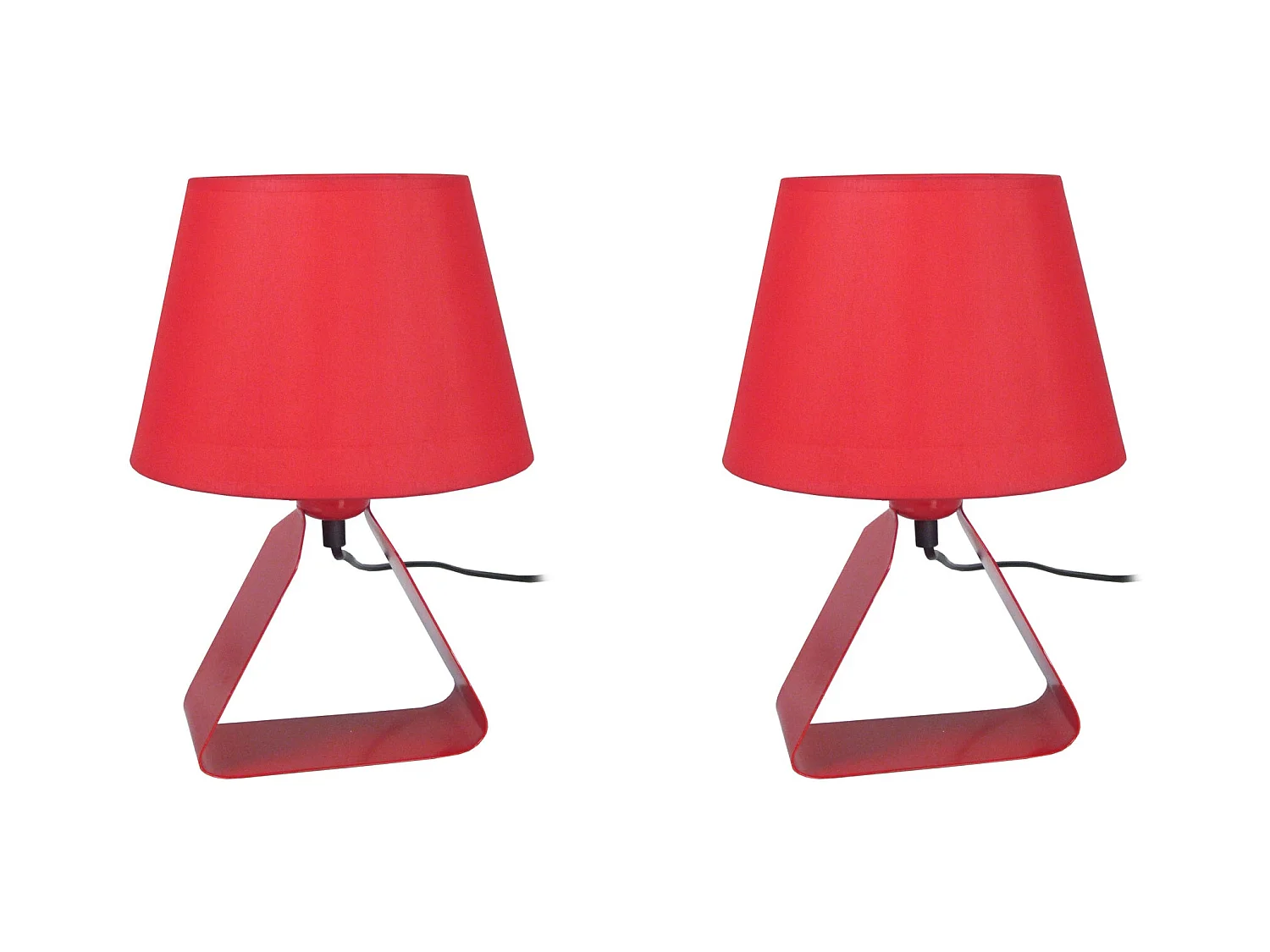Lampe de Chevet TOSEL ,métal,Rouge ,H29x D 18xP18cm