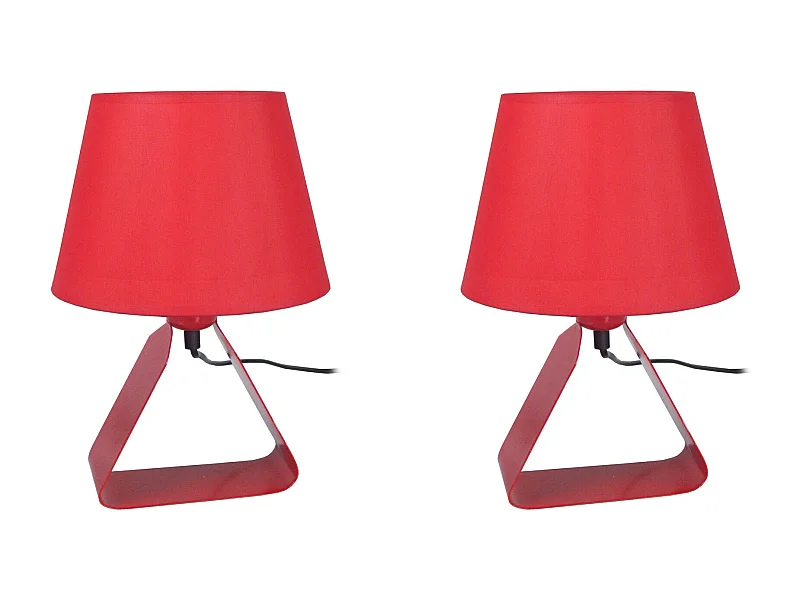 Lampe de Chevet TOSEL ,métal,Rouge ,H29x D 18xP18cm
