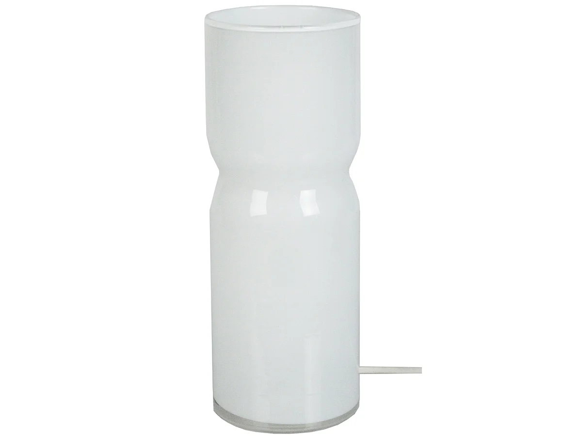Lampada da tavolo vetro cilindrico SAGOMATO opale D'10cm