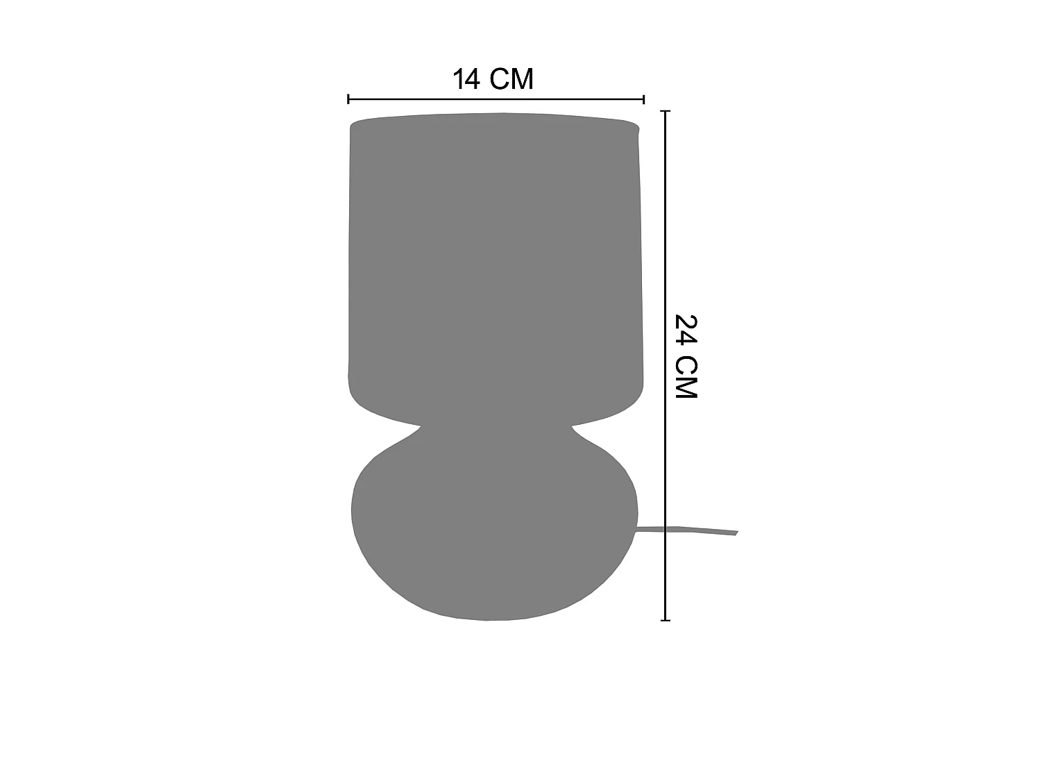 Lampe de Chevet TOSEL ,verre,Gris ,H24xD 14xP14cm