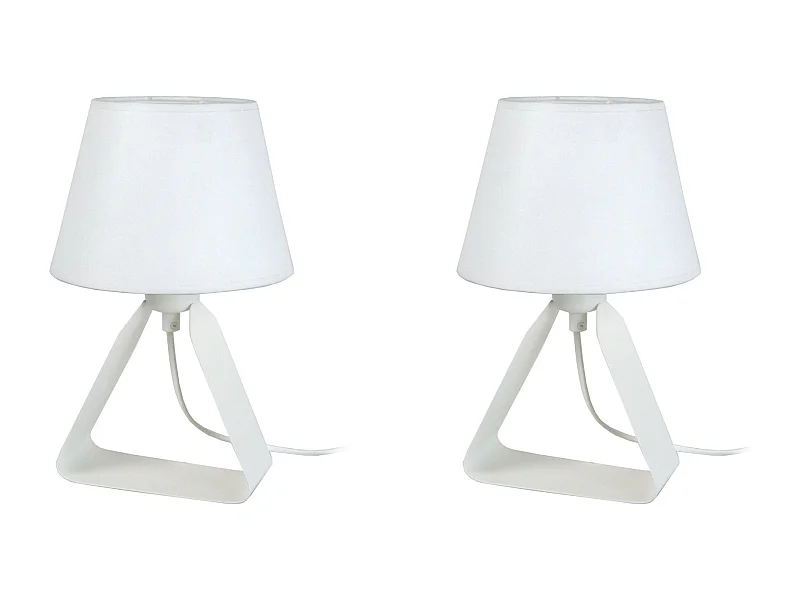 Lampe de Chevet TOSEL ,métal,Blanc , H29xD18xP18cm