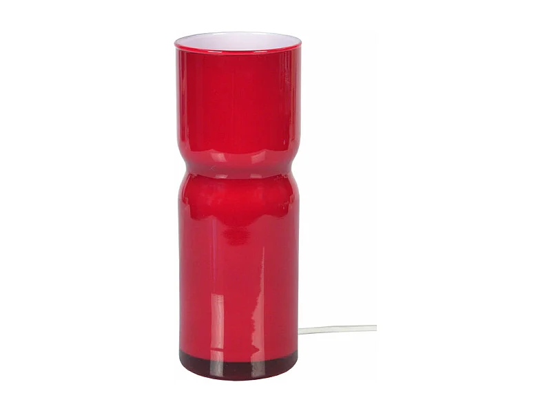 Lampe de chevet vase verre  rouge27 cm.