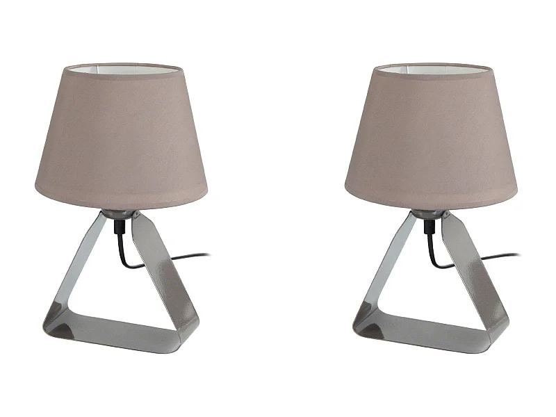 Lampe de Chevet TOSEL ,métal,Gris ,H29xD18x P 18cm