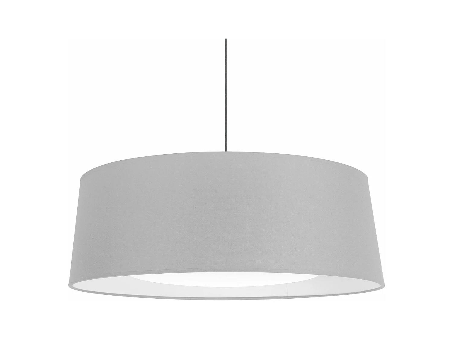 Suspension cylindre coton gris,blanc 85 cm.