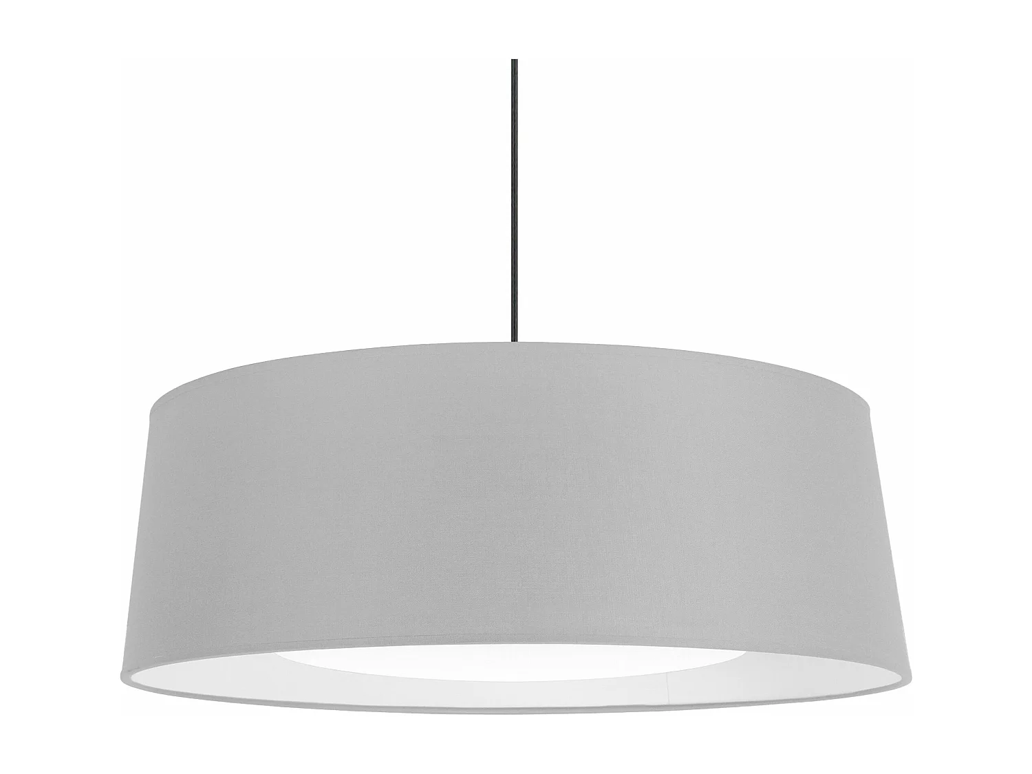 Suspensão TOSEL  ALFENA TAMBOUR C tecido cilindro branco D60 x  H85  cm