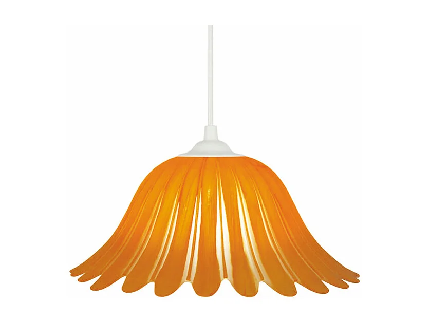 Suspension dôme verre,  orange 70 cm.