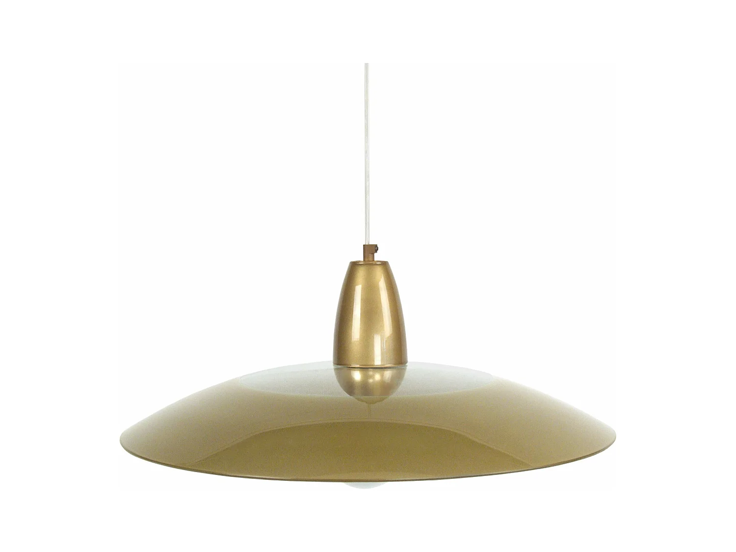Suspension cone métal verre doré 90 cm.