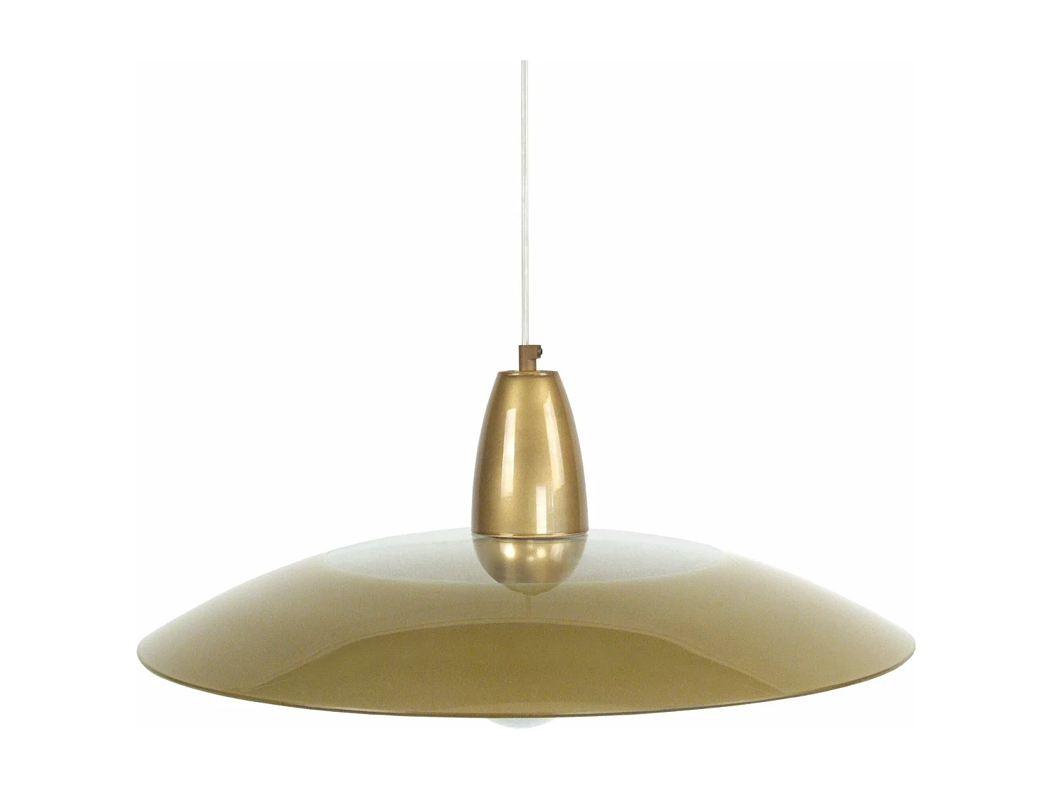 Suspension cone métal verre doré 90 cm.