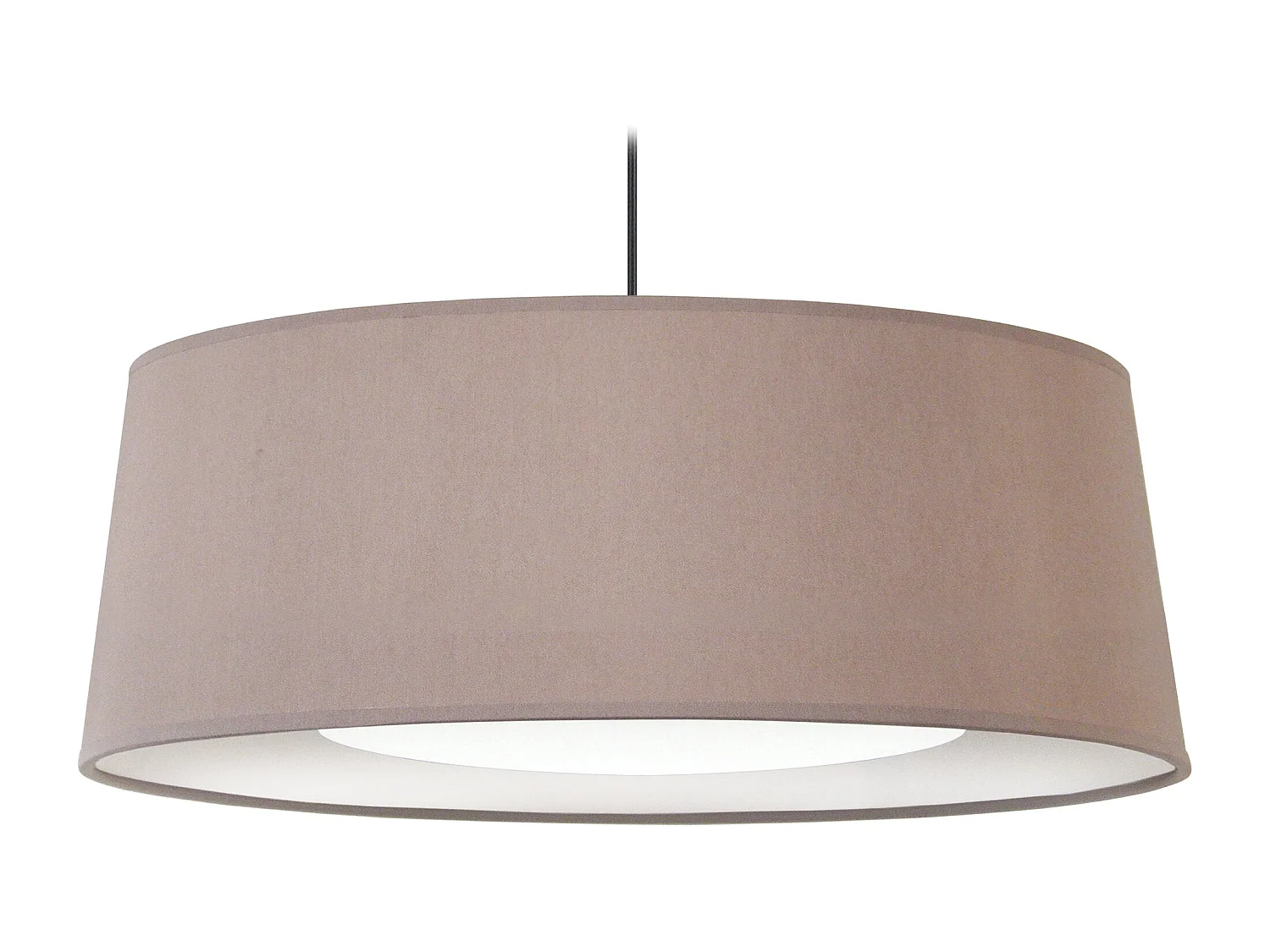 Suspensão TOSEL  ALFENA TAMBOUR C tecido cilindro branco cinza D60 x  H85  cm