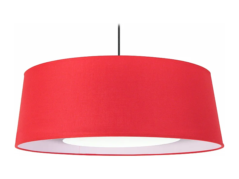 Suspension cylindre coton rouge,blanc 85 cm.