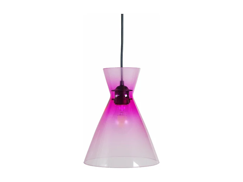 Suspensão TOSEL  CONICAL vidro cônico rosa D20 x  H85  cm
