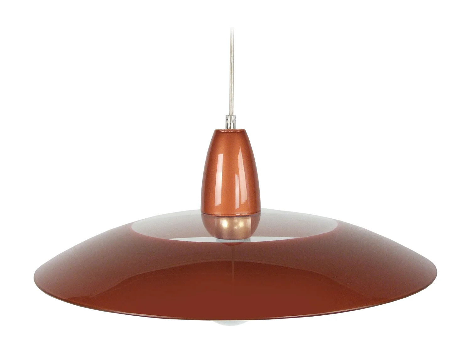 Suspension cone métal verre marron 90 cm.