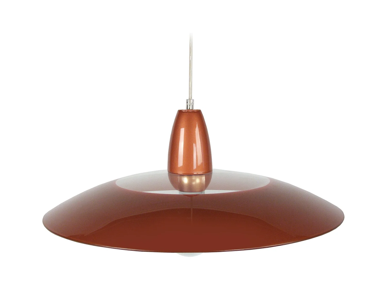Suspension cone métal verre marron 90 cm.