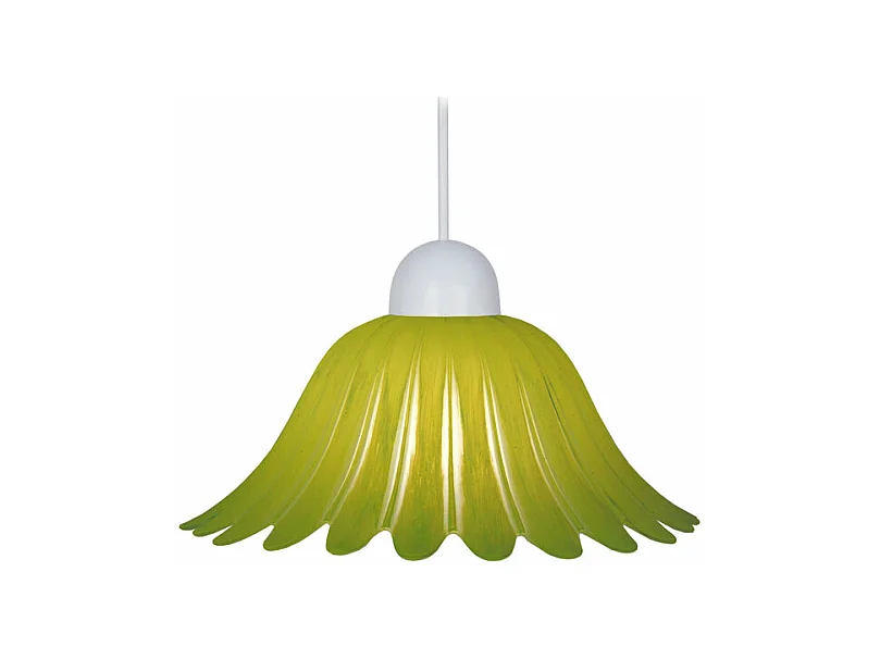 Suspension dôme verre,  vert 70 cm.