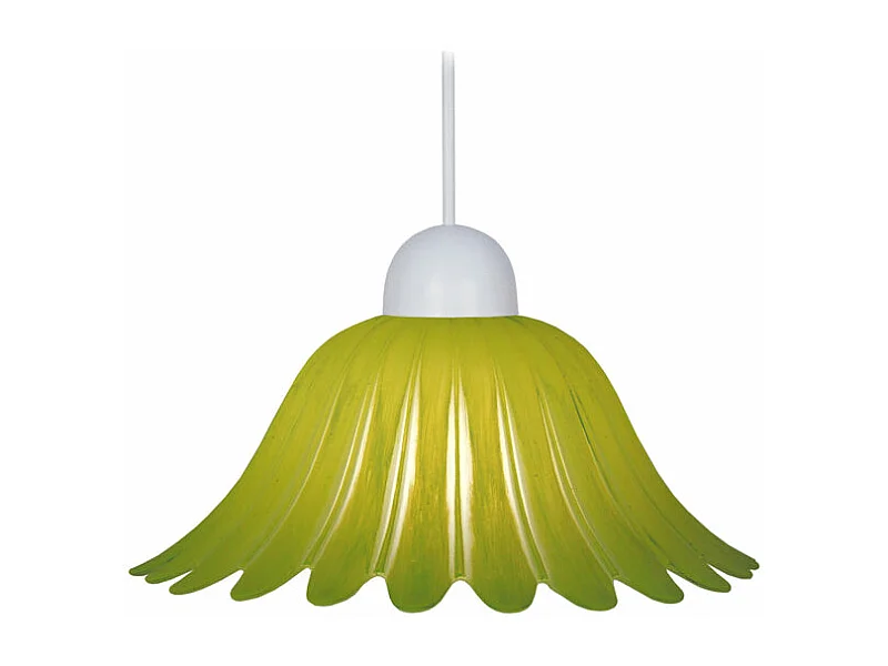 Suspension dôme verre,  vert 70 cm.