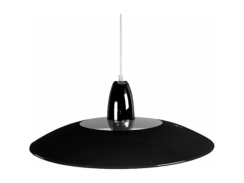 Suspension cone métal verre noir 90 cm.