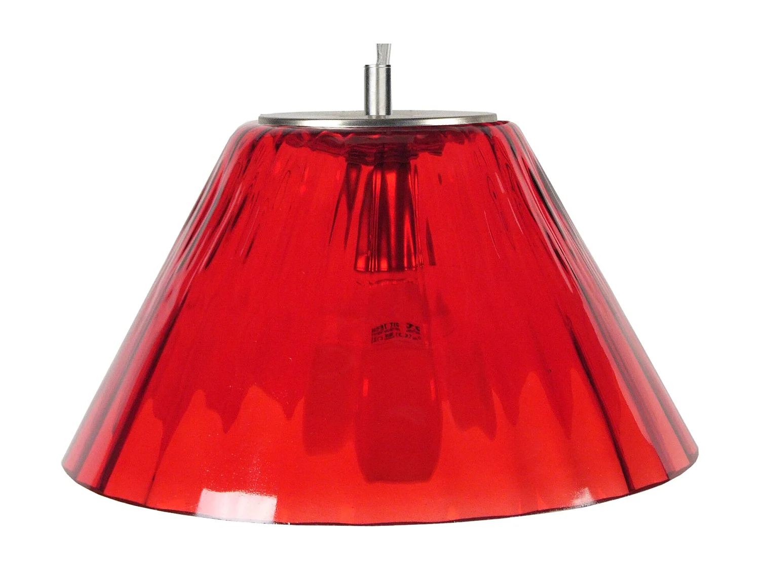 Suspensão TOSEL  NERVURE vidro cúpula maçã D29 x  H70  cm