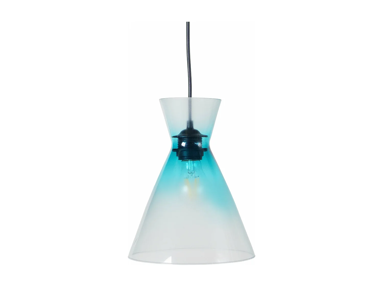 Suspensão TOSEL  CONICAL vidro cônico turquesa D20 x  H85  cm