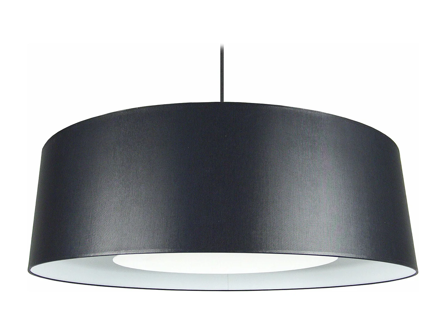 Suspensão TOSEL  ALFENA TAMBOUR C tecido cilindro Preto branco D60 x  H85  cm