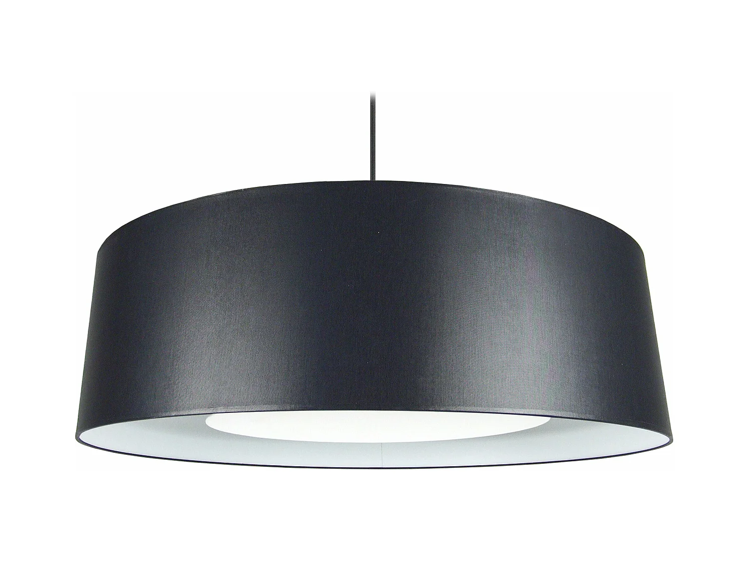 Suspension cylindre coton noir,blanc 85 cm.