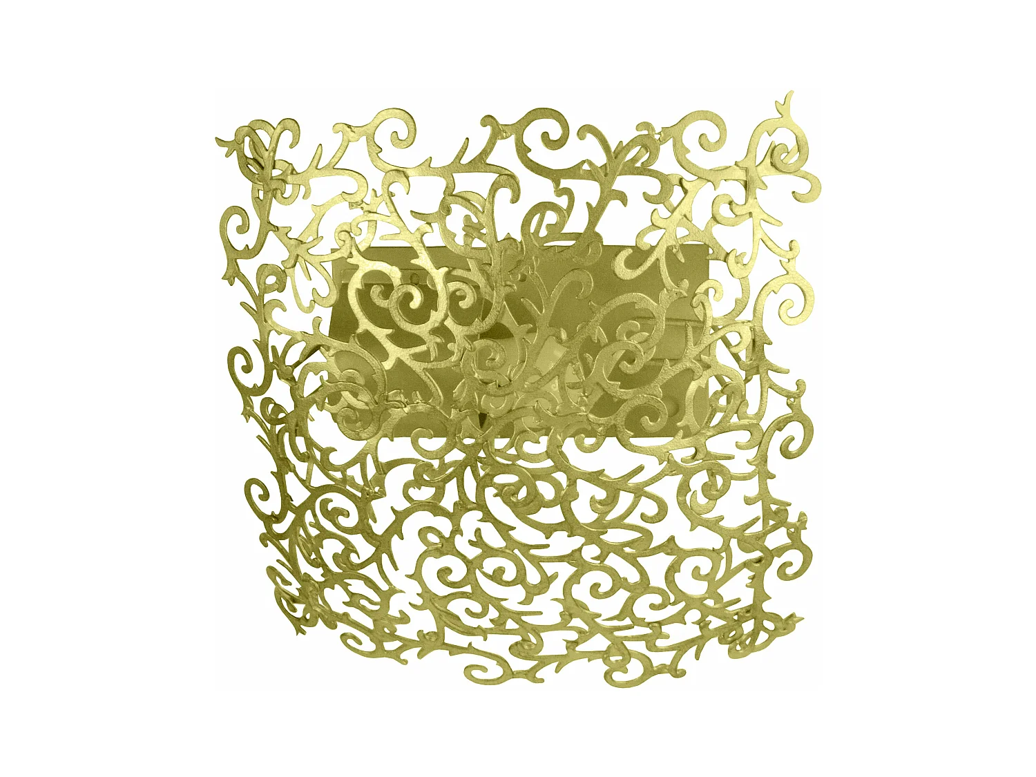 Plafonnier carré métal lys doré 30 cm..