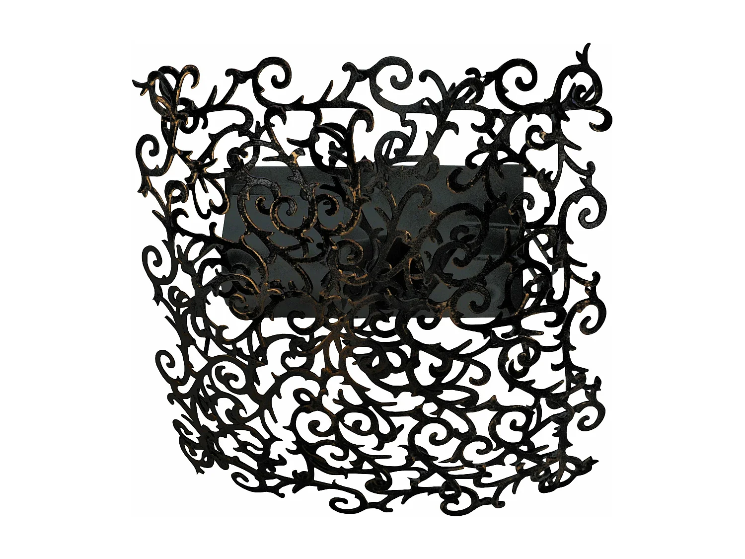 Plafonier TOSEL LYS PLUS metal geométrico preto dourado D25 x  H9  cm