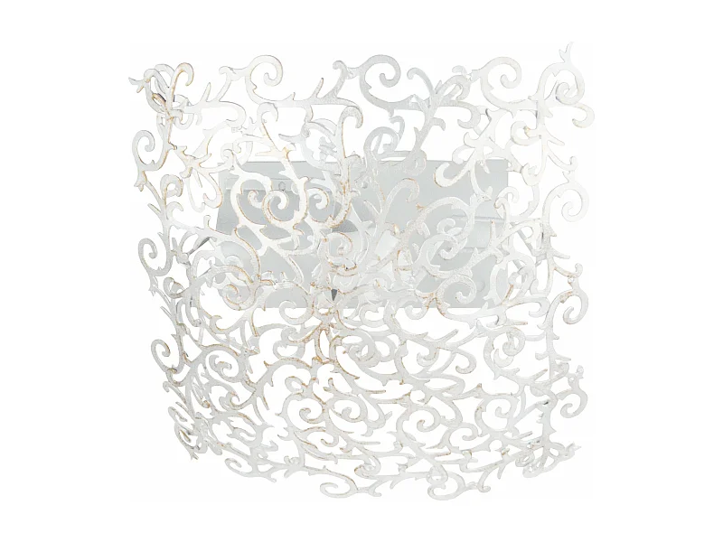 Plafonnier carré métal lys blanc or 30 cm..