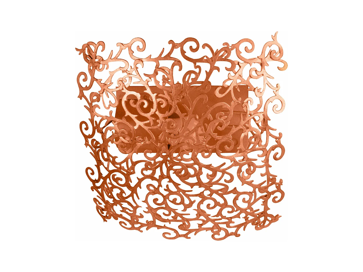 Plafonnier carré métal lys cuivré 30 cm..