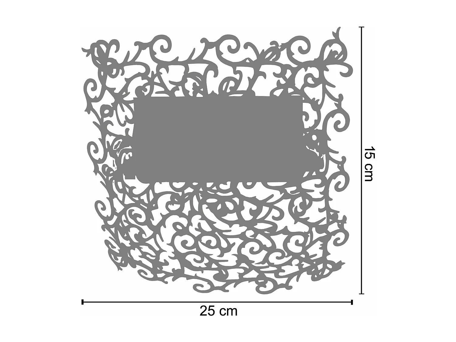 Plafonnier carré métal lys cuivré 30 cm..