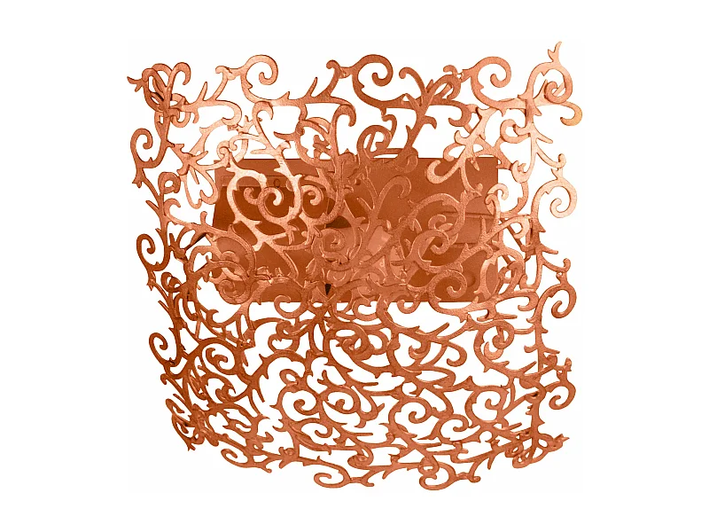 Plafonnier carré métal lys cuivré 30 cm..