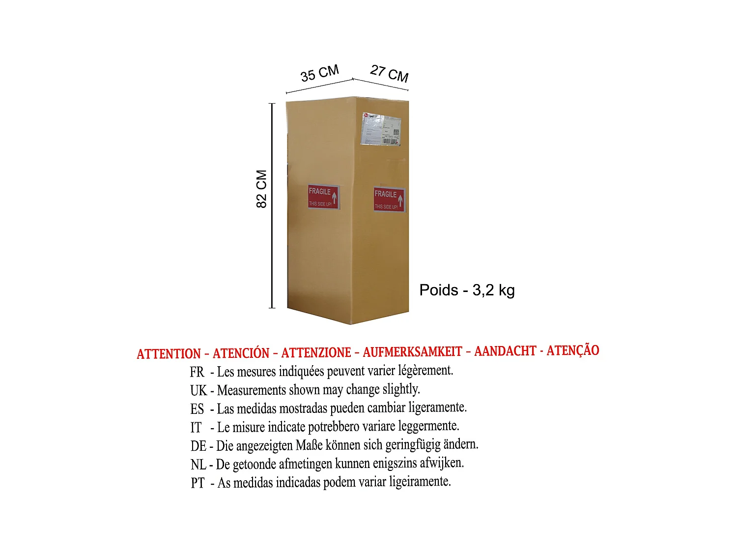 Lámpara de Pie TOSEL ,metal,Naranja,A 181x D30xP30cm