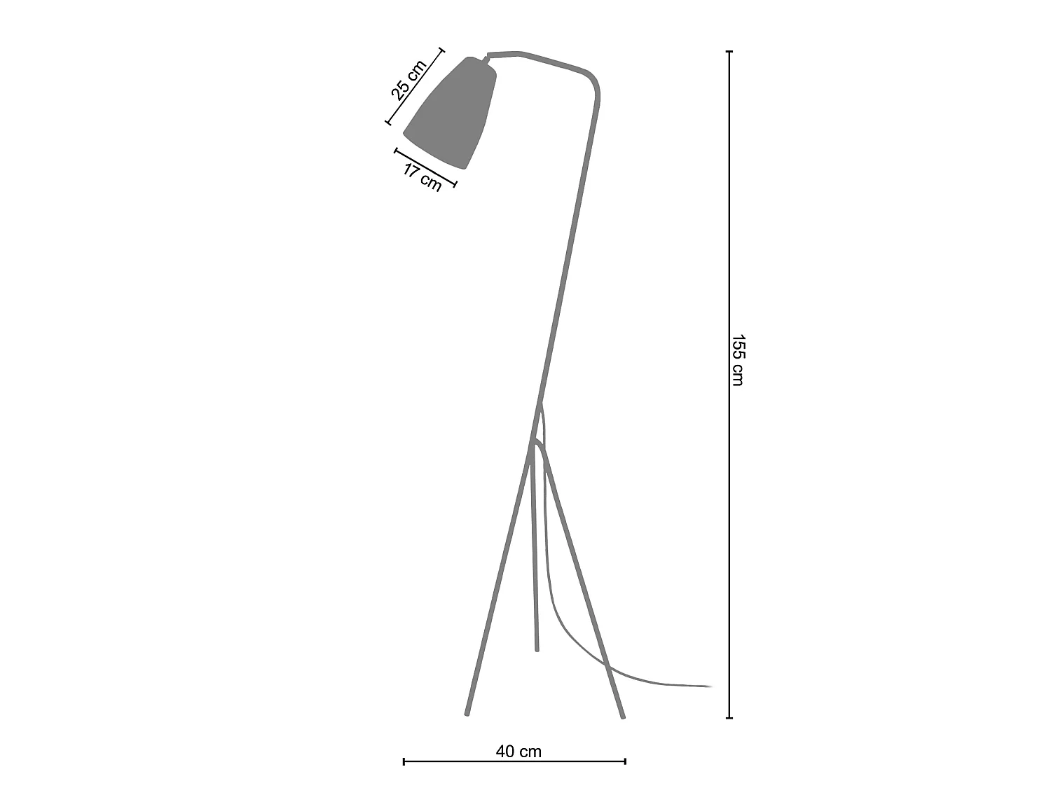 Lampada da terra metallo coluna LARSEN  arancio D'40cm
