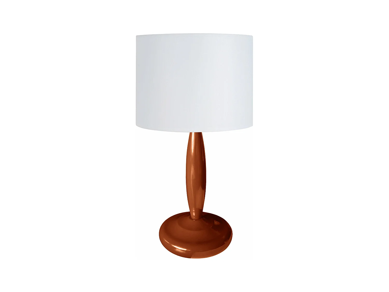 Lampe de chevet colonne métal  marron 32 cm.