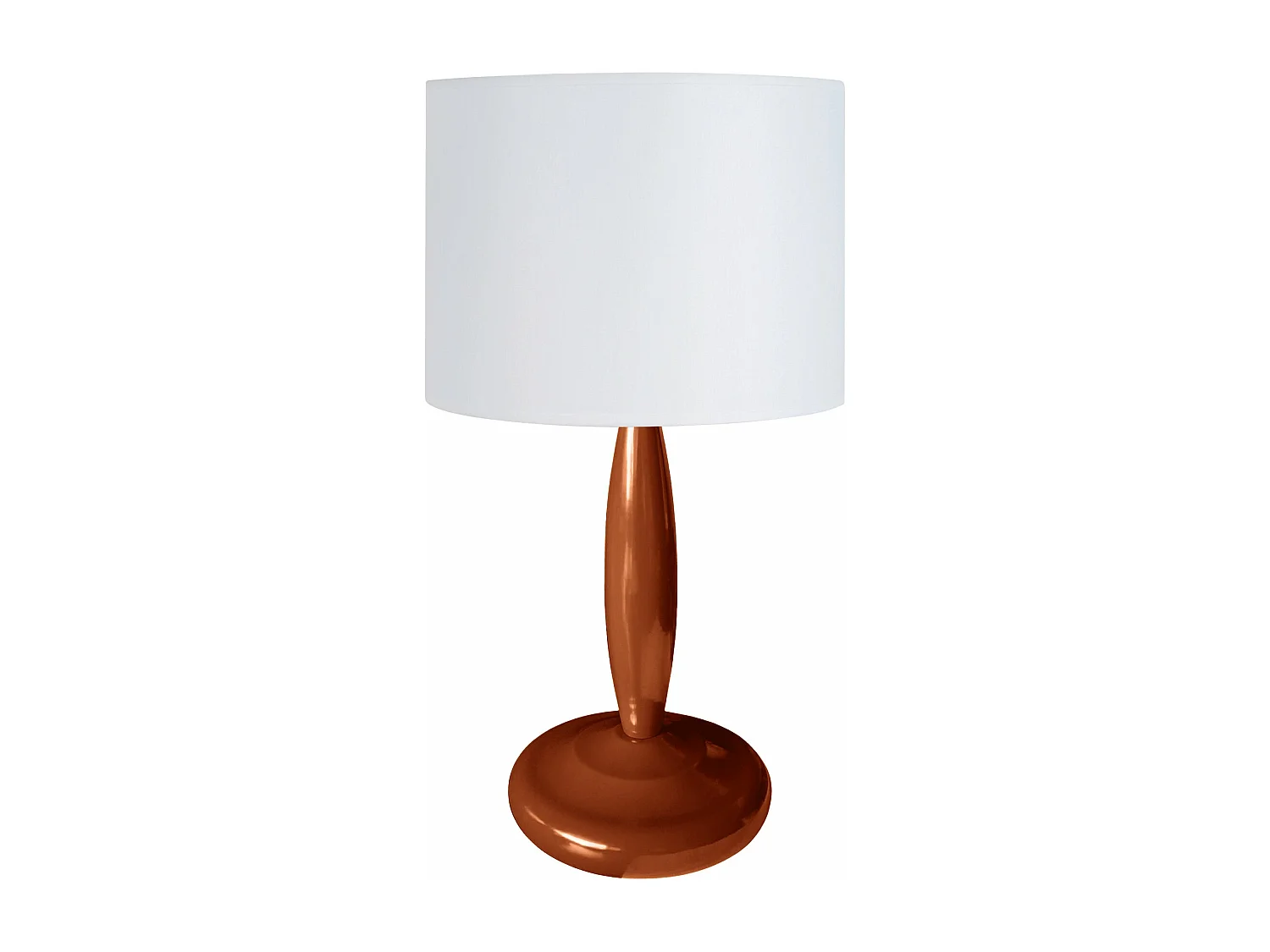 Lampe de chevet colonne métal  marron 32 cm.