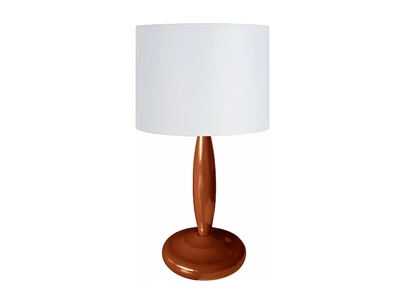 Lampe de chevet colonne métal  marron 32 cm.