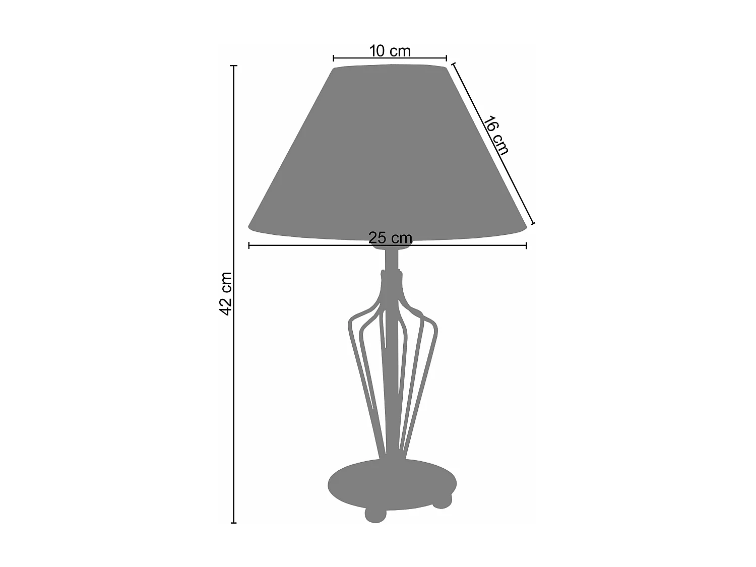 Abajur TOSEL ELVIRA metal cogumelo malva D15 x  H18,5  cm