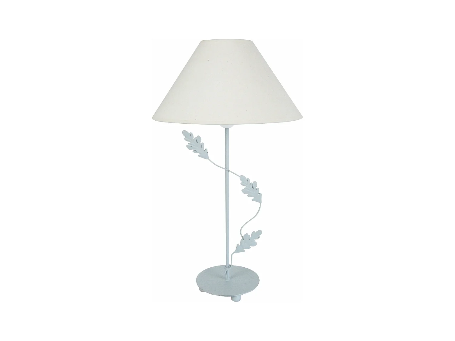 Lampe de chevet colonne métal  ivoire,écru 62 cm.