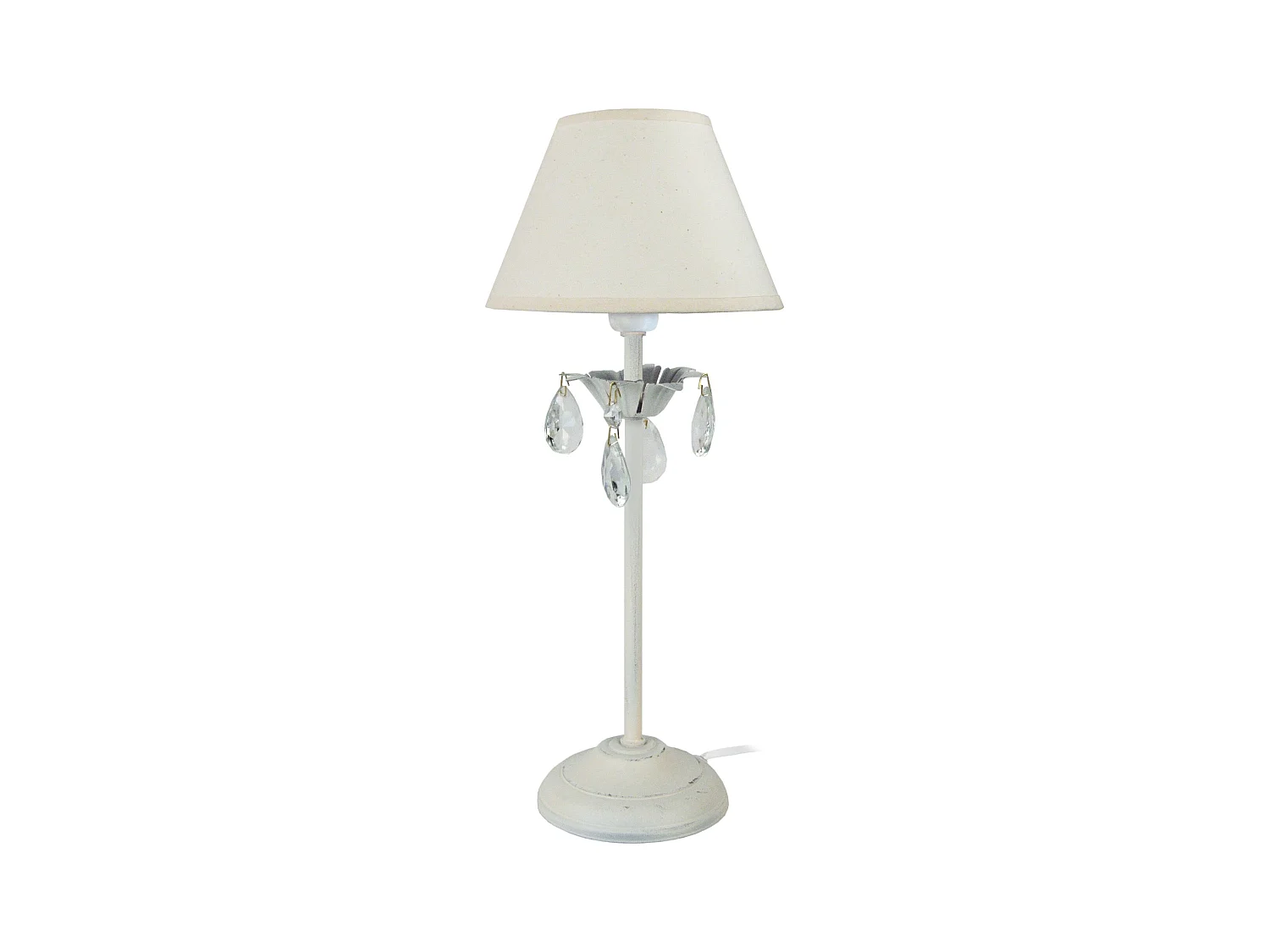 Lampe de Chevet TOSEL ,métal,Blanc   ,H47xD18xP18 cm