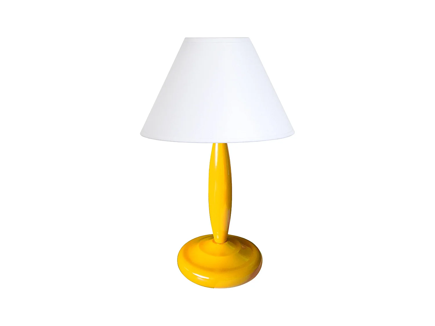 Lampe de chevet colonne métal  jaune 31 cm.