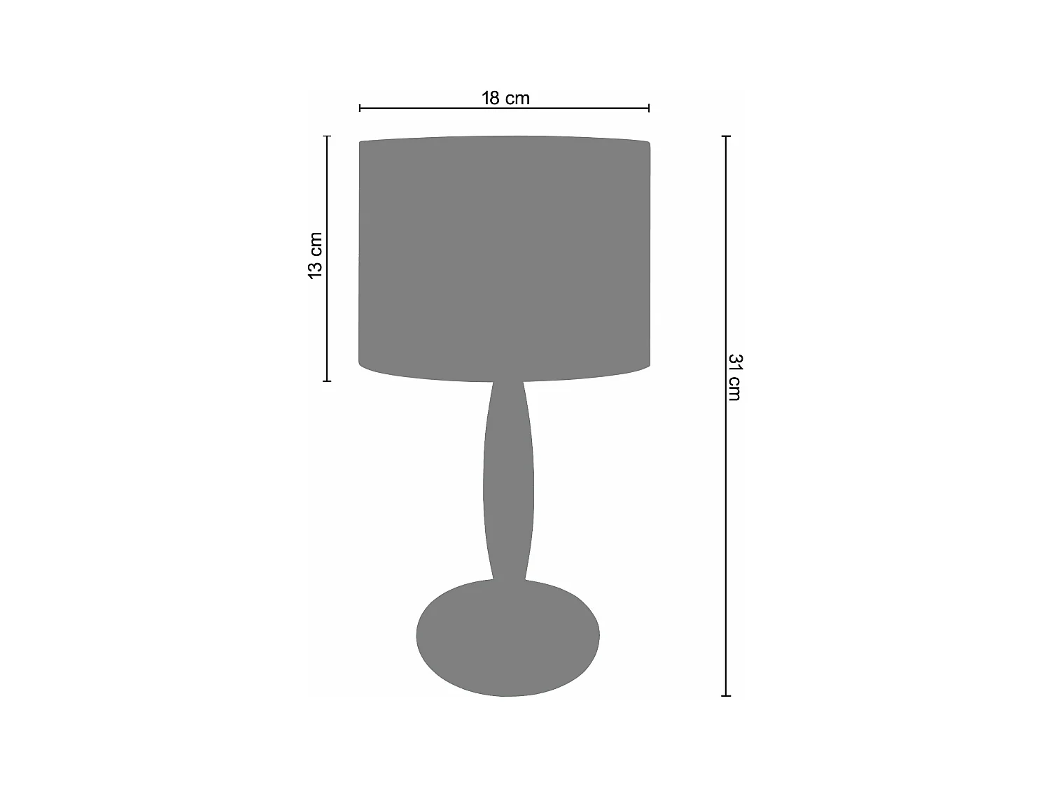 Lampe de chevet colonne métal  violet 32 cm.