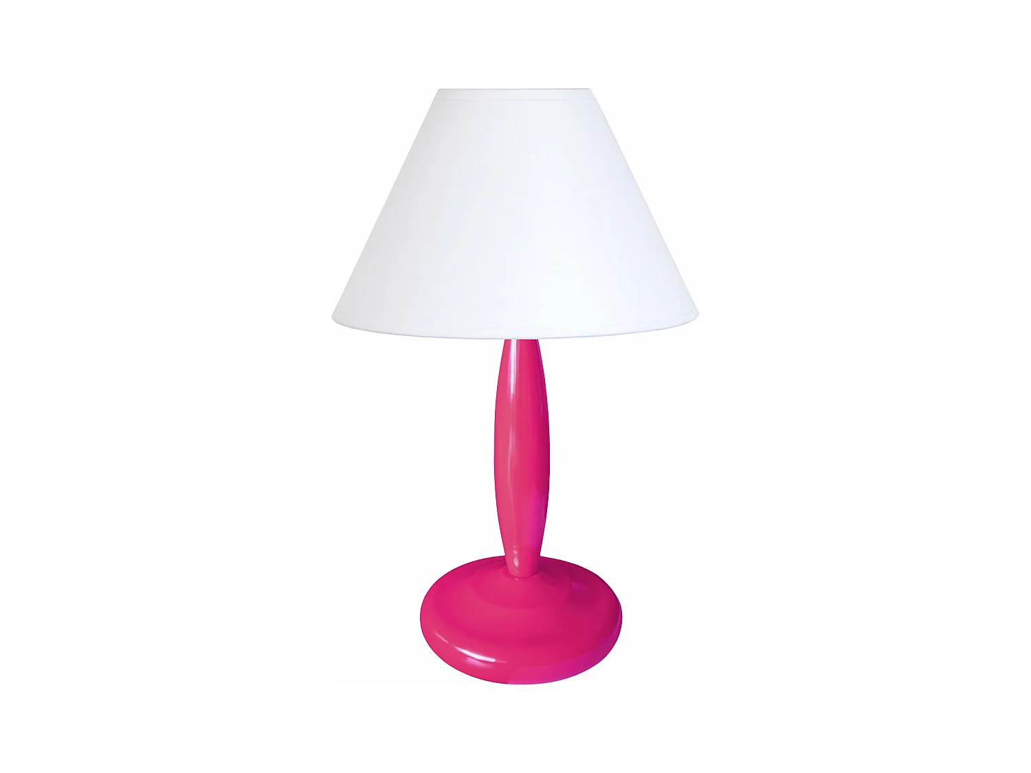 Lampe de chevet colonne métal  rose 31 cm.