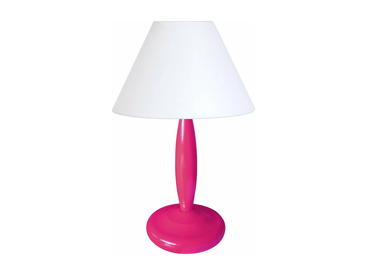 Lampe de chevet colonne métal  rose 31 cm.
