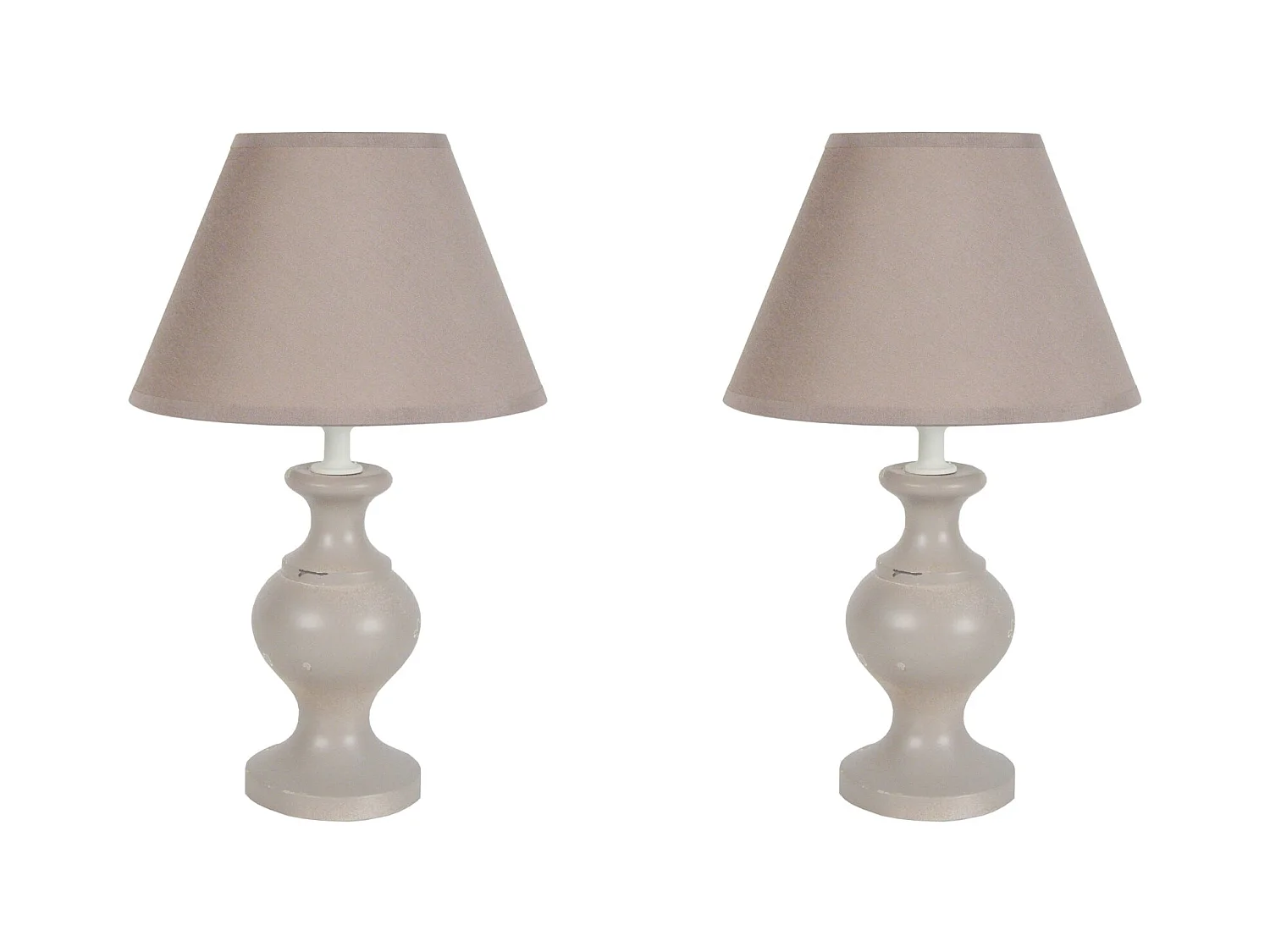 Lampe de Chevet TOSEL ,bois,Gris ,H30xD18xP18cm