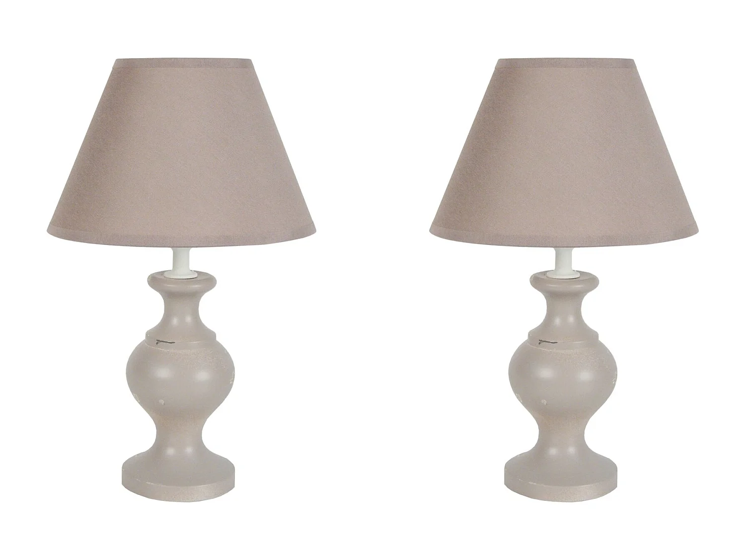 Lampe de Chevet TOSEL ,bois,Gris ,H30xD18xP18cm